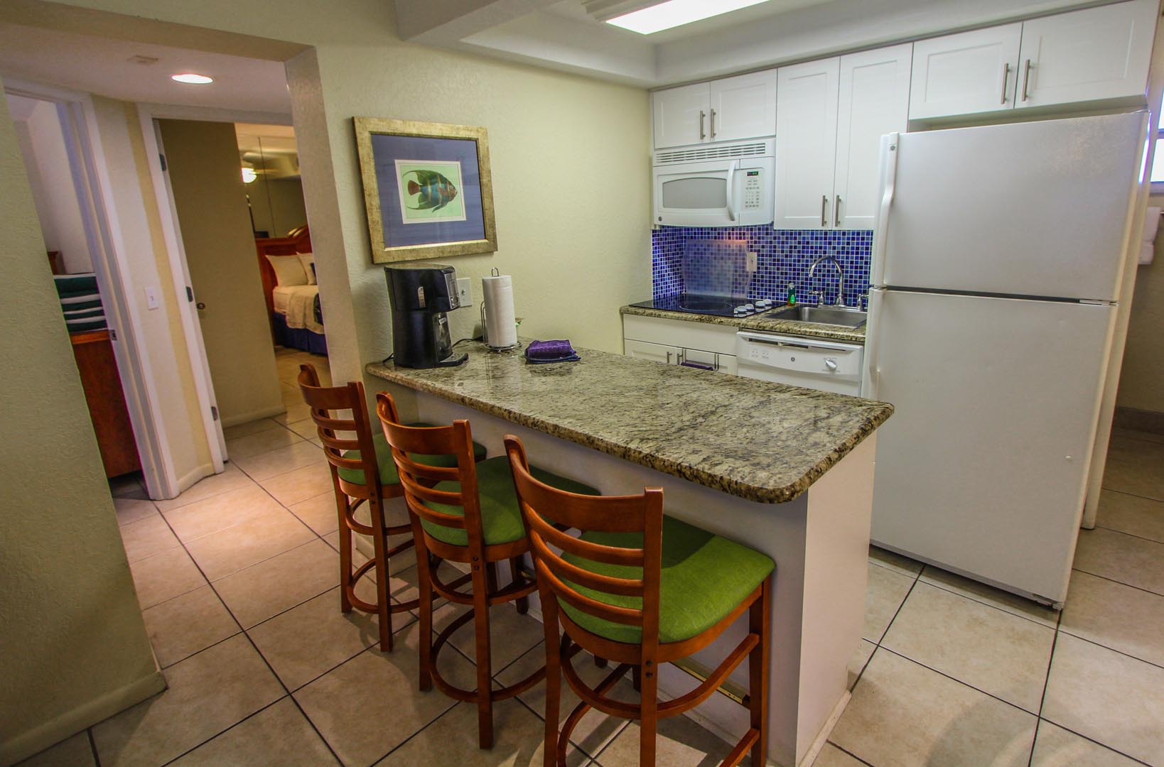 A fully equipped kitchen at VRI's Mariner Beach Club in St. Pete Beach, Florida.